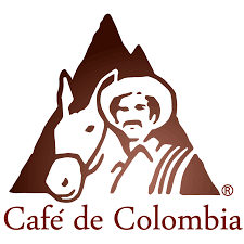 Icona di contadino baffuto e asino del caffè colombiano